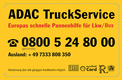 ADAC TruckService Pannenhotline