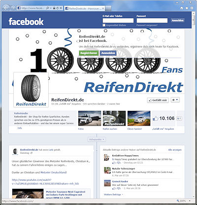 Delticom ReifenDirect Facebook Fans