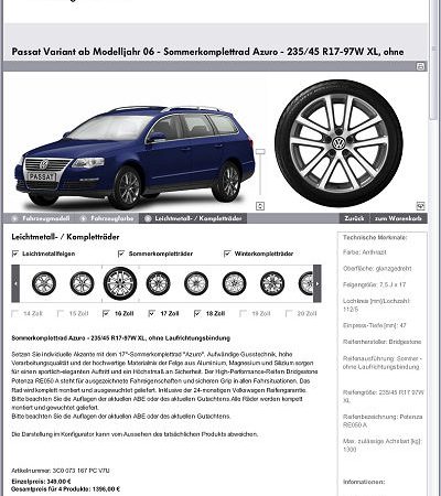 Volkswagen Onlineraederkonfigurator