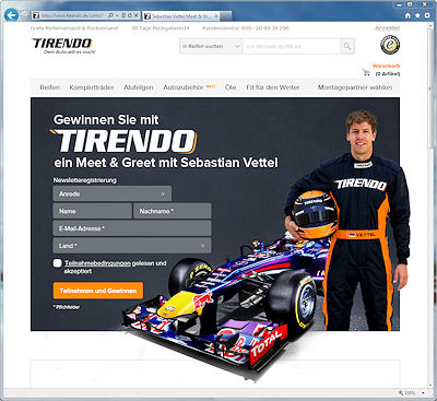 Tirendo Vettel Gewinnspiel
