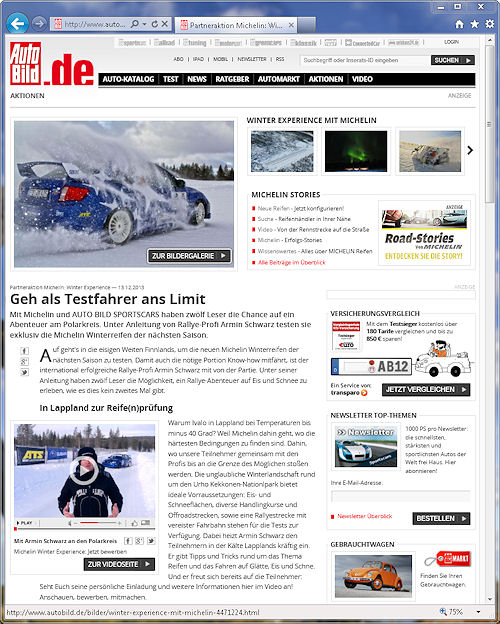 Michelin AutoBild Gewinnspiel