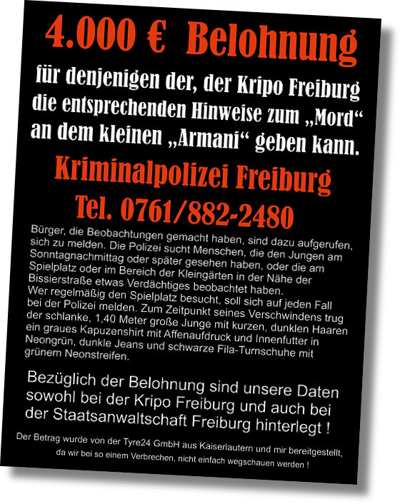 Tyre24 Belohnungsplakat
