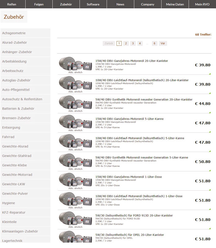 Motorenölangebot im DBV Markenshop tb