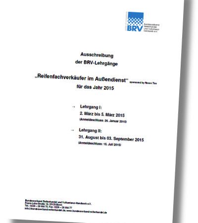 BRV Reifenfachverkäuferlehrgang Außendienst