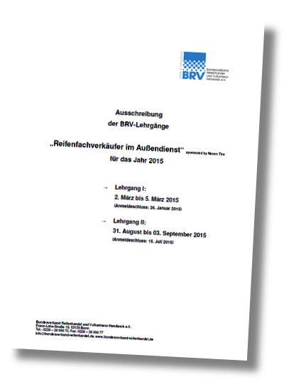BRV Reifenfachverkäuferlehrgang Außendienst