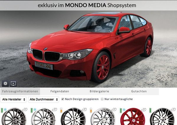 Mondo Medie 3D Aluradkonfigurator integiert
