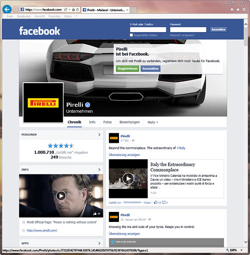 Pirelli Facebook