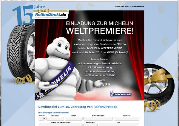 Delticom ReifenDirekt Jubiläumsgewinnspiel