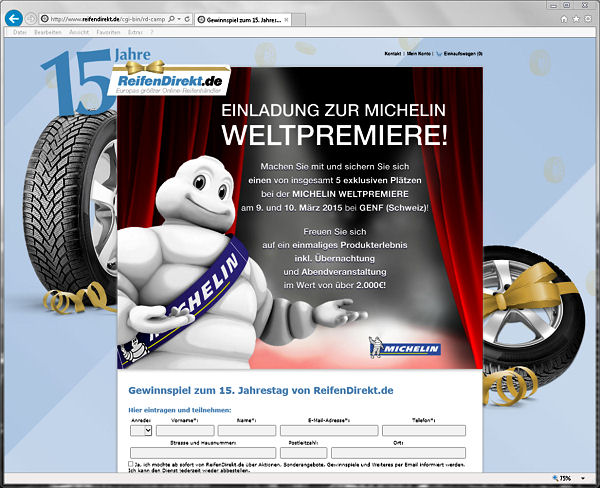 Delticom ReifenDirekt Jubiläumsgewinnspiel