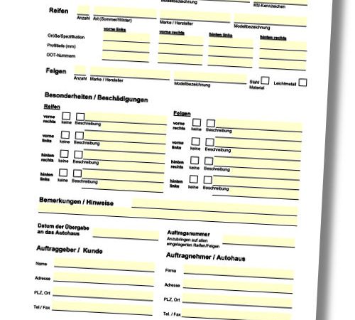 ADAC Reifeneinlagerungsprotokoll