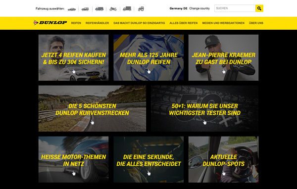 Dunlop neue Microwebsite