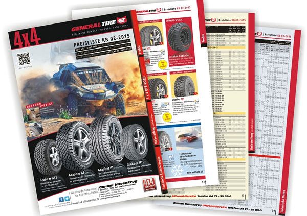 Gummi Hasenkrug KB Preisliste General Tire 4x4