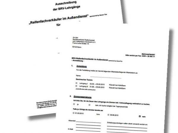BRV Lehrgang Reifenverkäufer im Außendienst