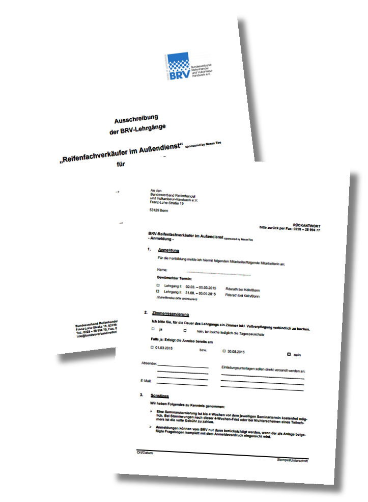 BRV Lehrgang Reifenverkäufer im Außendienst