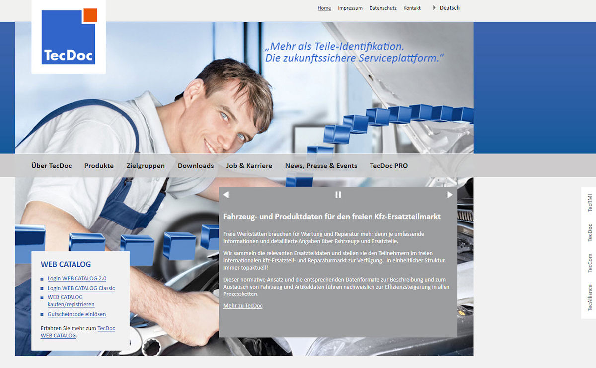 TecDoc Website tb