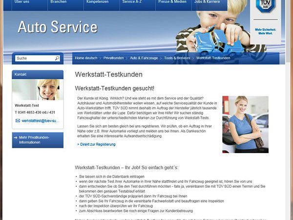 TÜV Süd sucht Werkstatttester
