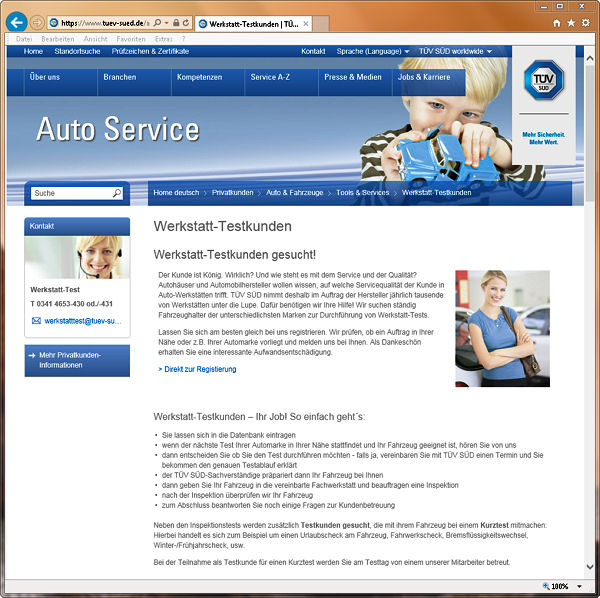 TÜV Süd sucht Werkstatttester