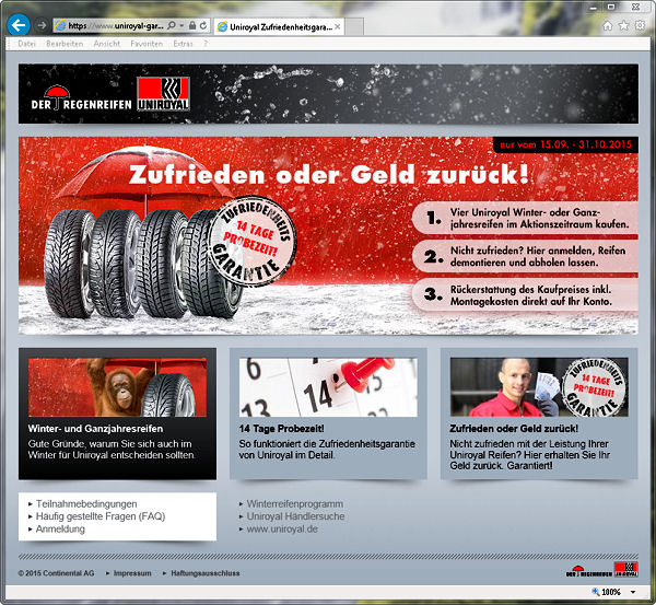Uniroyal Zufriedenheitsgarantie