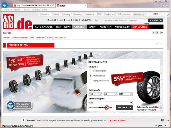 AutoBild Reifen.com Komplettradaktion
