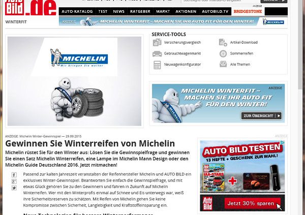 Michelin AutoBild Gewinnspiel