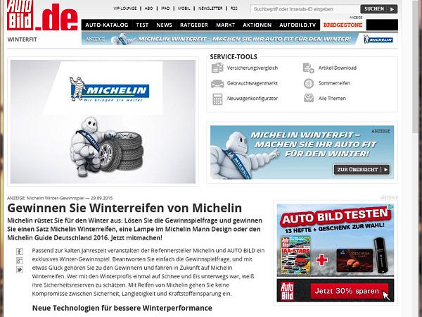 Michelin AutoBild Gewinnspiel