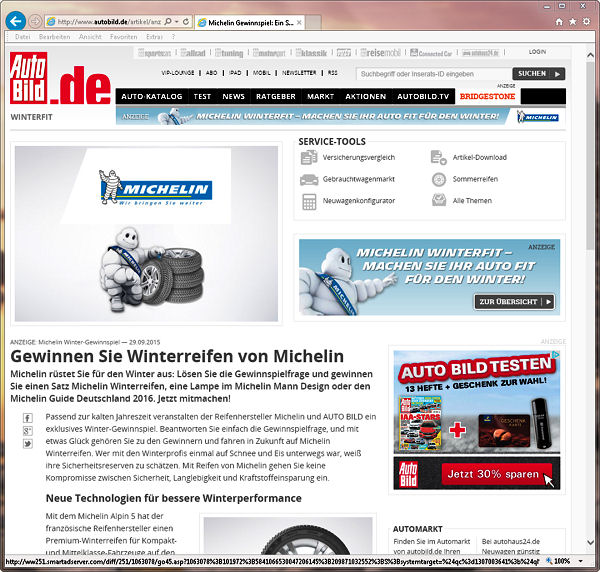 Michelin AutoBild Gewinnspiel