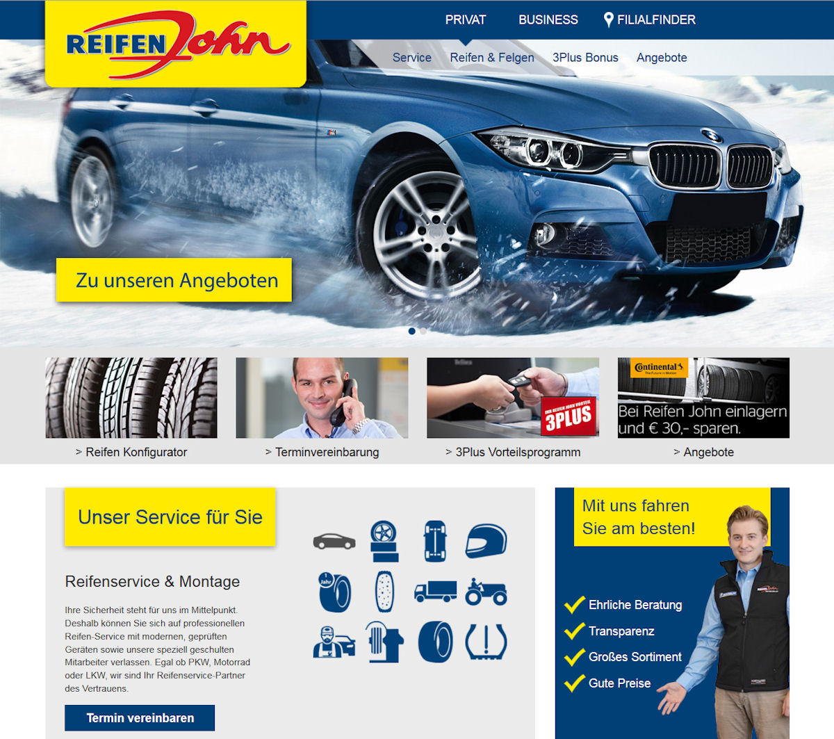 Neue Website Reifen John tb