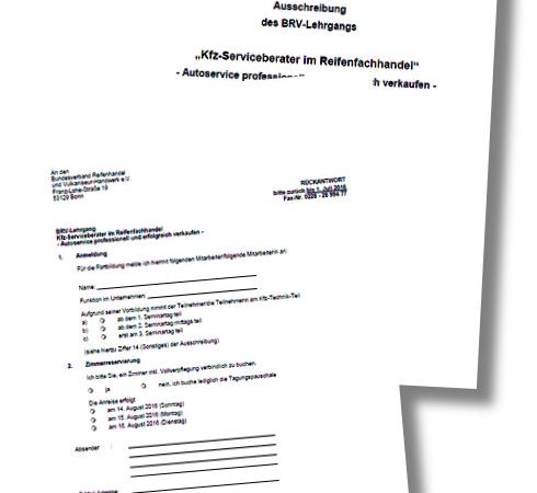 BRV Lehrgang Kfz Serviceberater