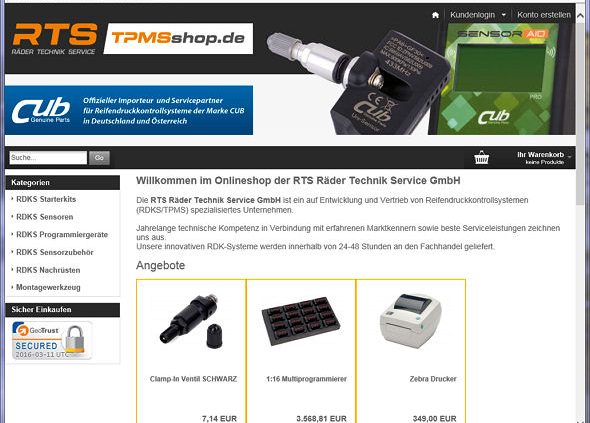 RTS neuer B2B Webshop