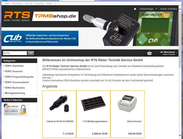RTS neuer B2B Webshop