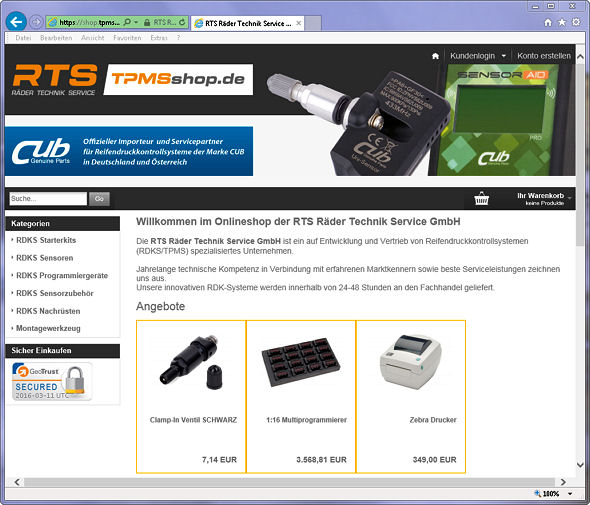 RTS neuer B2B Webshop