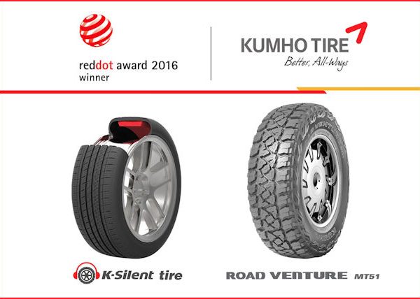 Kumhos Red Dot Award Winners Kumho K Silent tire and Kumho Road Venture MT51 tb
