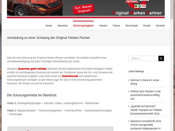OMP nächste Schulungen