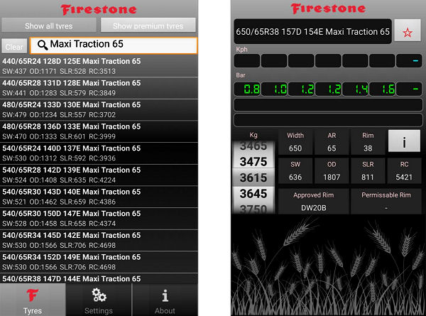 Firestone Landwirtschaftsreifen App