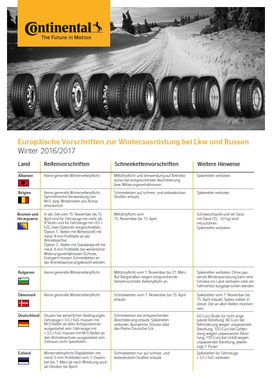 Continental Winterbroschüre