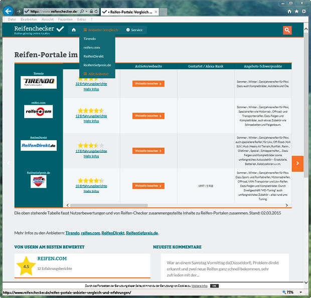 Reifenchecker Out of Date