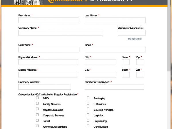 Conti MDA Website für neues US Werk