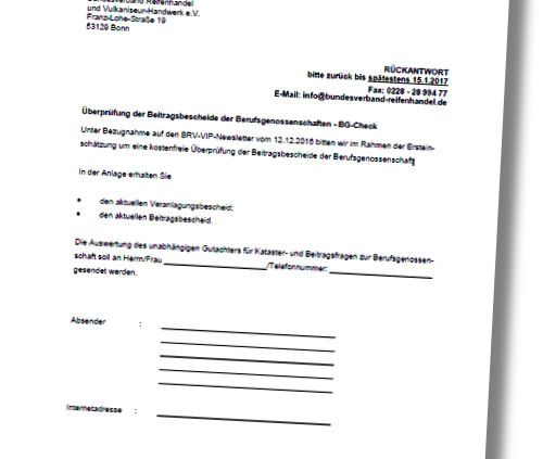 BRV Newsletter BGHW Beitragssätze