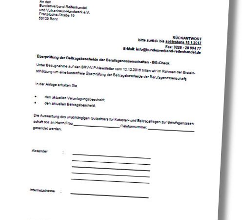 BRV Newsletter BGHW Beitragssätze