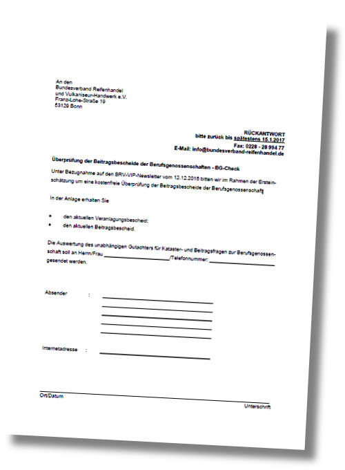 BRV Newsletter BGHW Beitragssätze