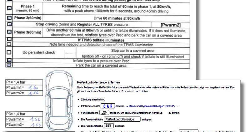 TE Protokoll und VW Bedienungsanleitung RDKS
