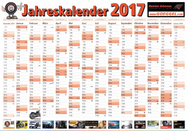 Wandkalender 2017 klein