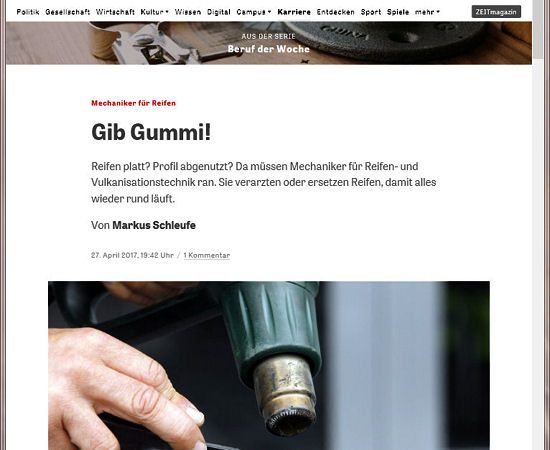 Zeit Online Reifenmechaniker