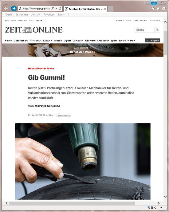 Zeit Online Reifenmechaniker