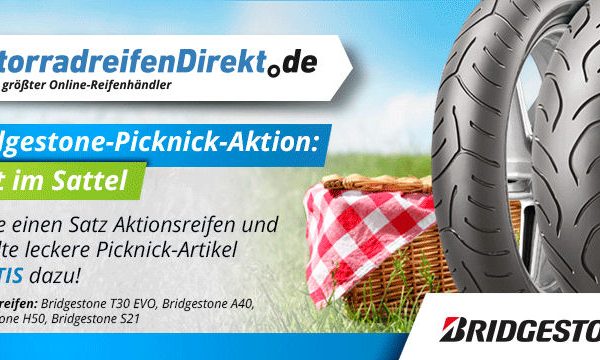 Delticom MotorradreifenDirekt Picknickkorbaktion mit Bridgestone