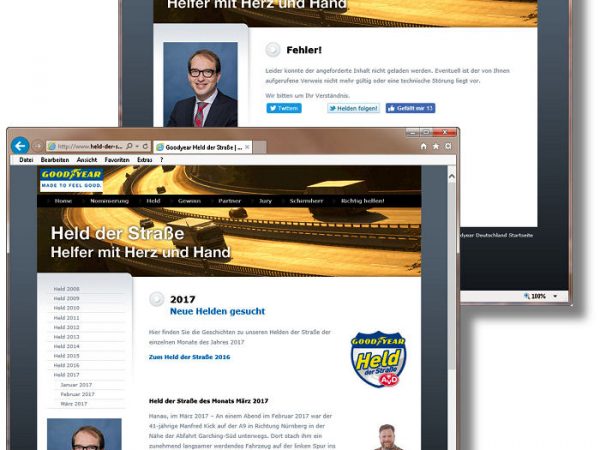 Goodyear Held der Straße Website