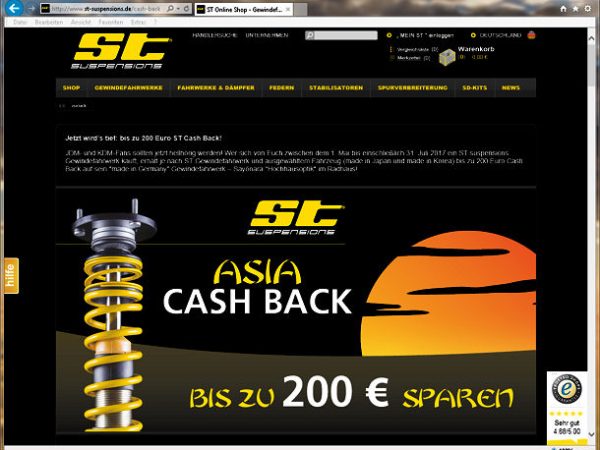 KW Automotive Cash Back bei ST Suspensions