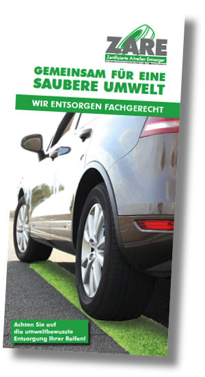 ZARE Endkundenflyer Altreifenentsorgung