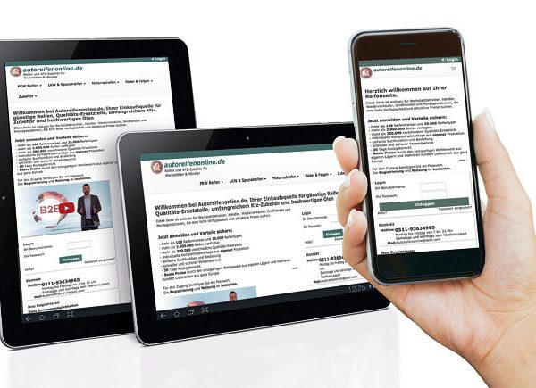 Delticom responsive Design für Autoreifenonline