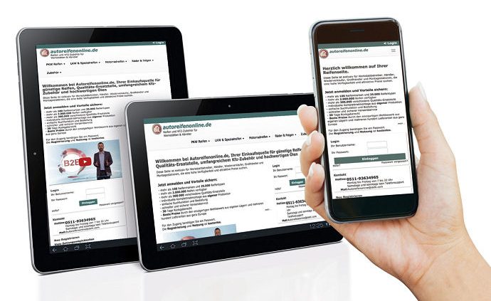 Delticom responsive Design für Autoreifenonline